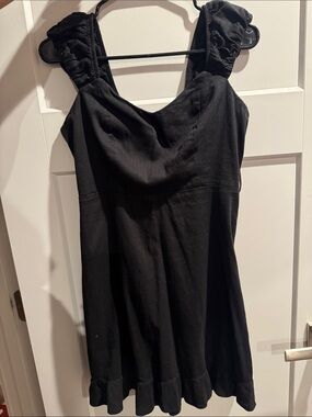 Old Navy Black Mini Dress with Ruched Straps